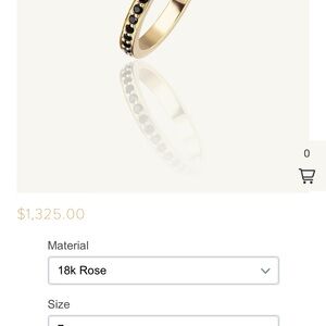 Rose gold black diamond band (Size 7)